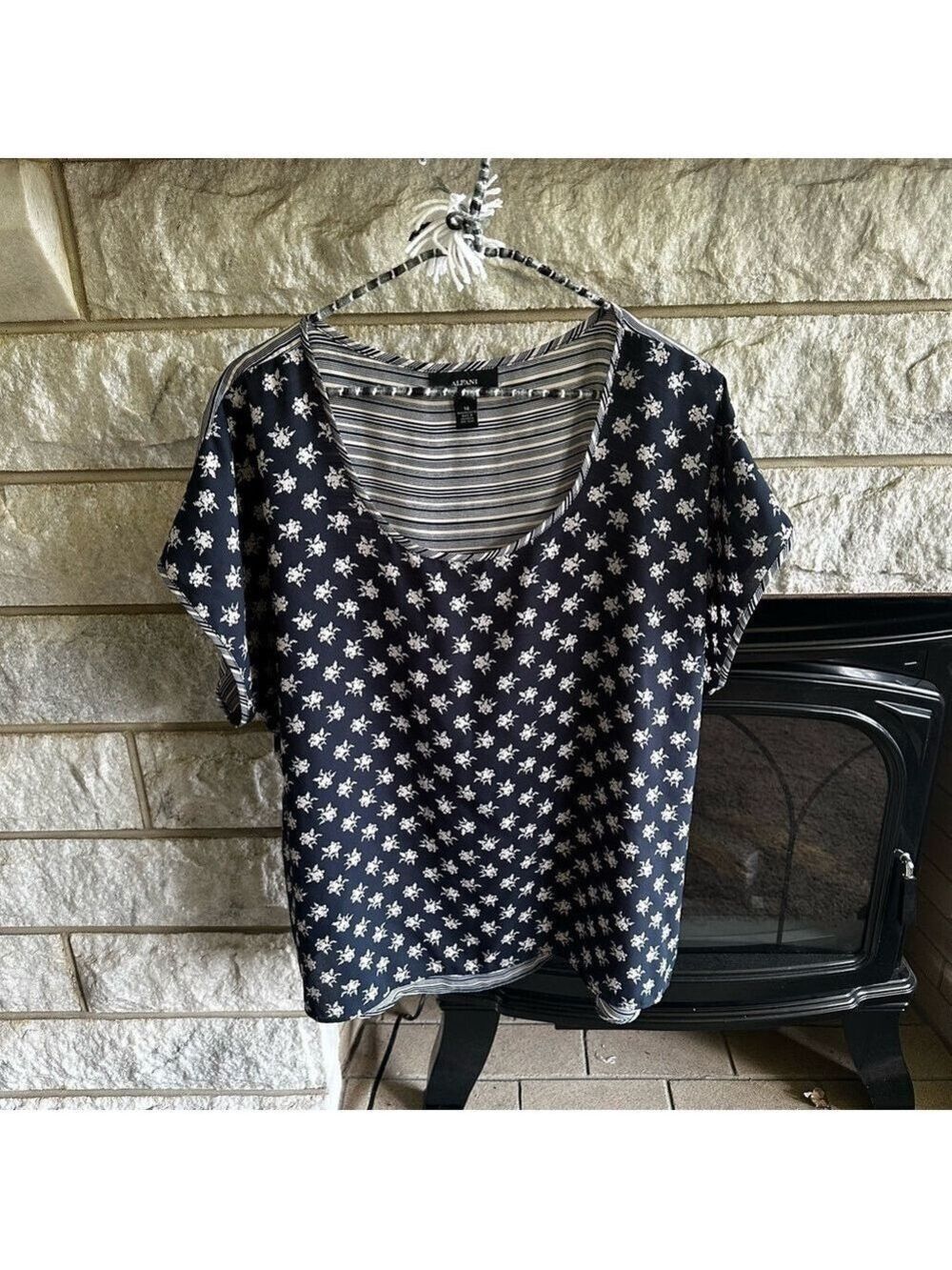 *5 for $45* Alfani Mixed Print Polyester Blouse Size 14